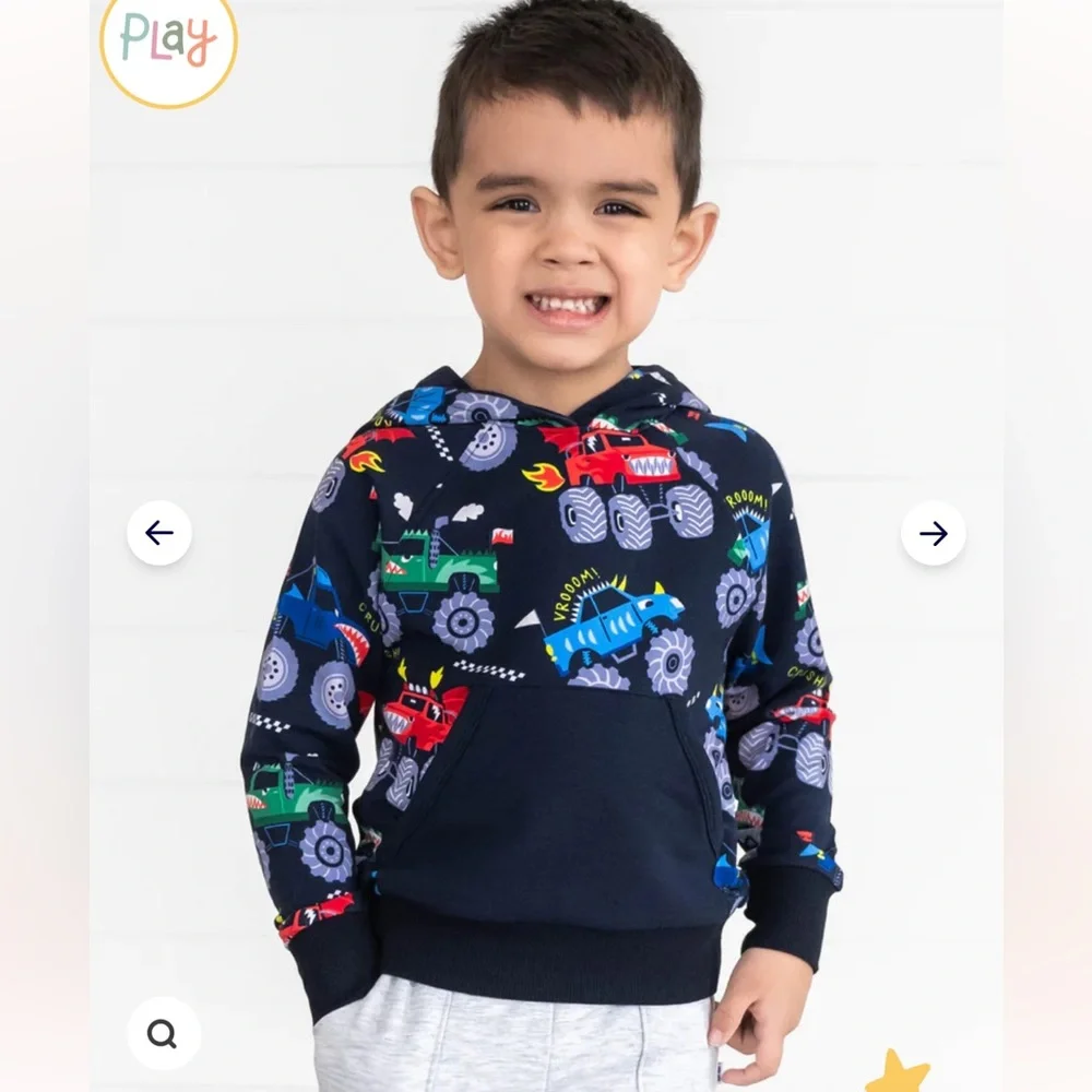 Little Sleepies 3T - Monster Truck Madness, Limited Edition, Pullover Hoodie - Picture 3 of 10